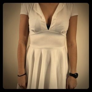 Showpo white dress with front plunge